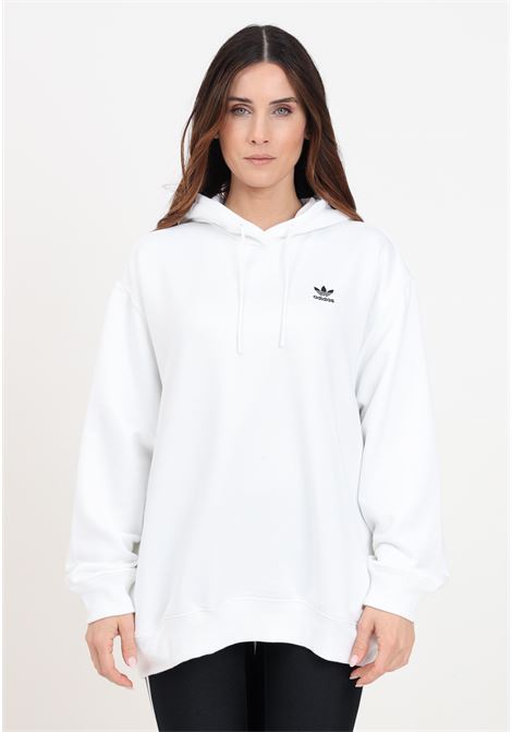 Felpa da donna nera e bianca trefoil hoodie ADIDAS ORIGINALS | IP0586.